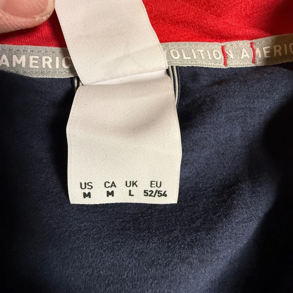 Puma Volition United T7 1/4 Zip Mens M Red White Blue USA Pullover Golf Sample